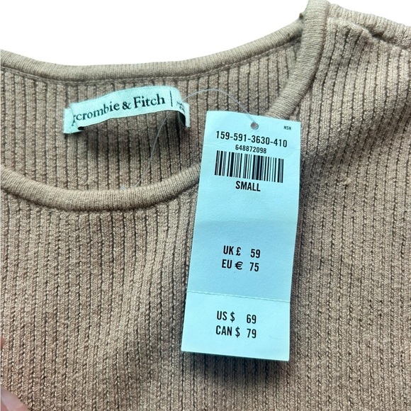 Abercrombie & Fitch Dress Women's Small Tan Knit Mini Sleeveless Bodycon NWT - Picture 8 of 12